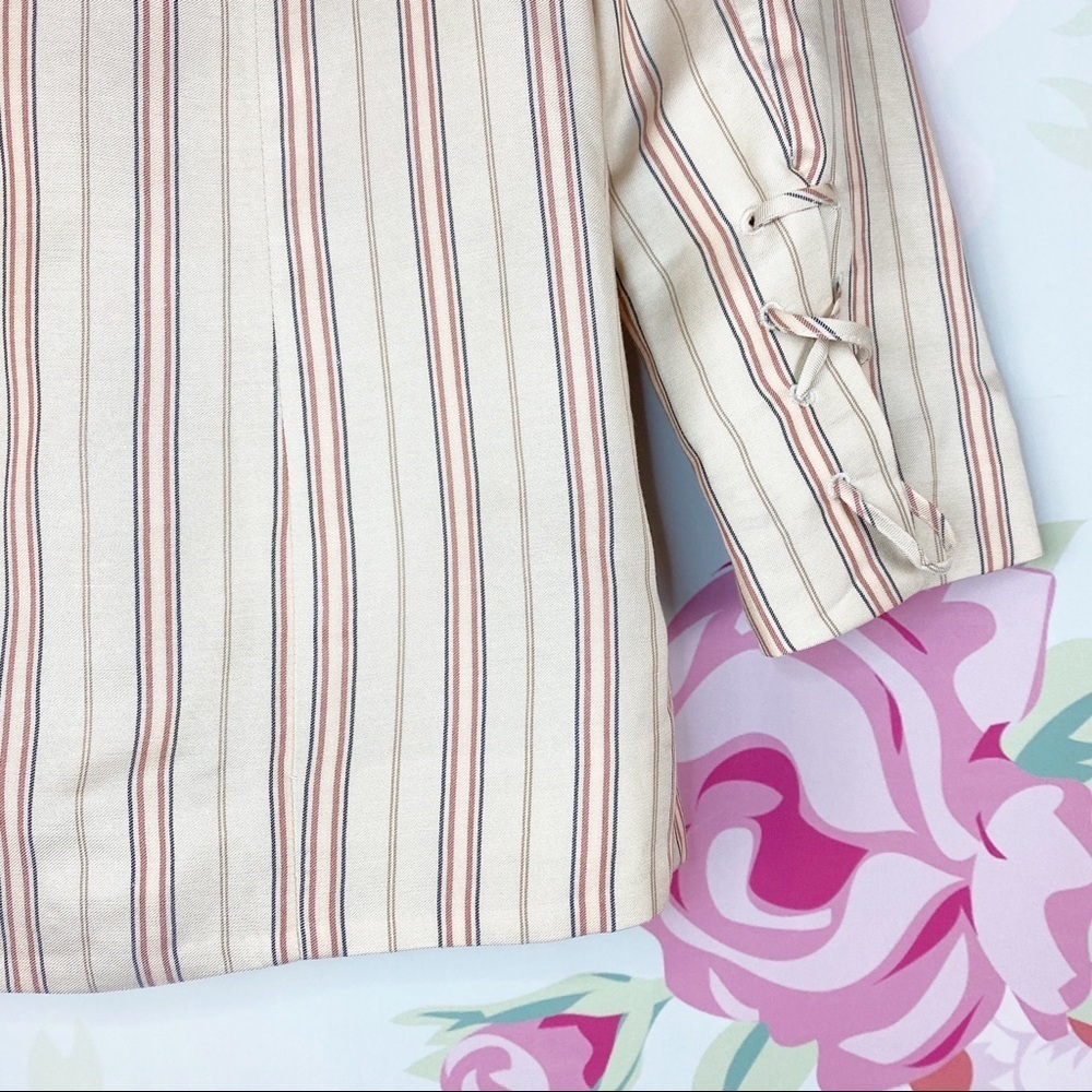 NEW Joie Kishina C Striped Peach Cream Career Casual Blazer 2 - Picture 7 of 9